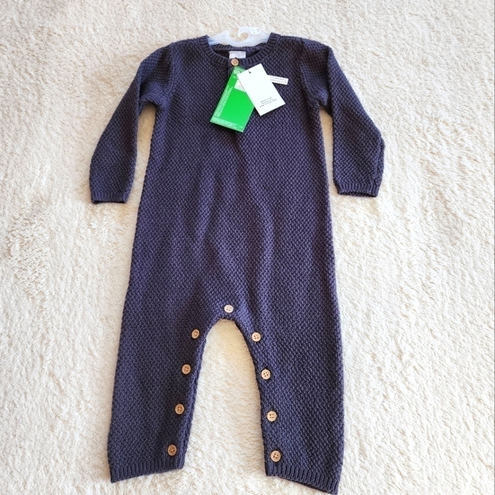 NEW unisex baby boy and girl sweater knit coverall romper size 6/9 months